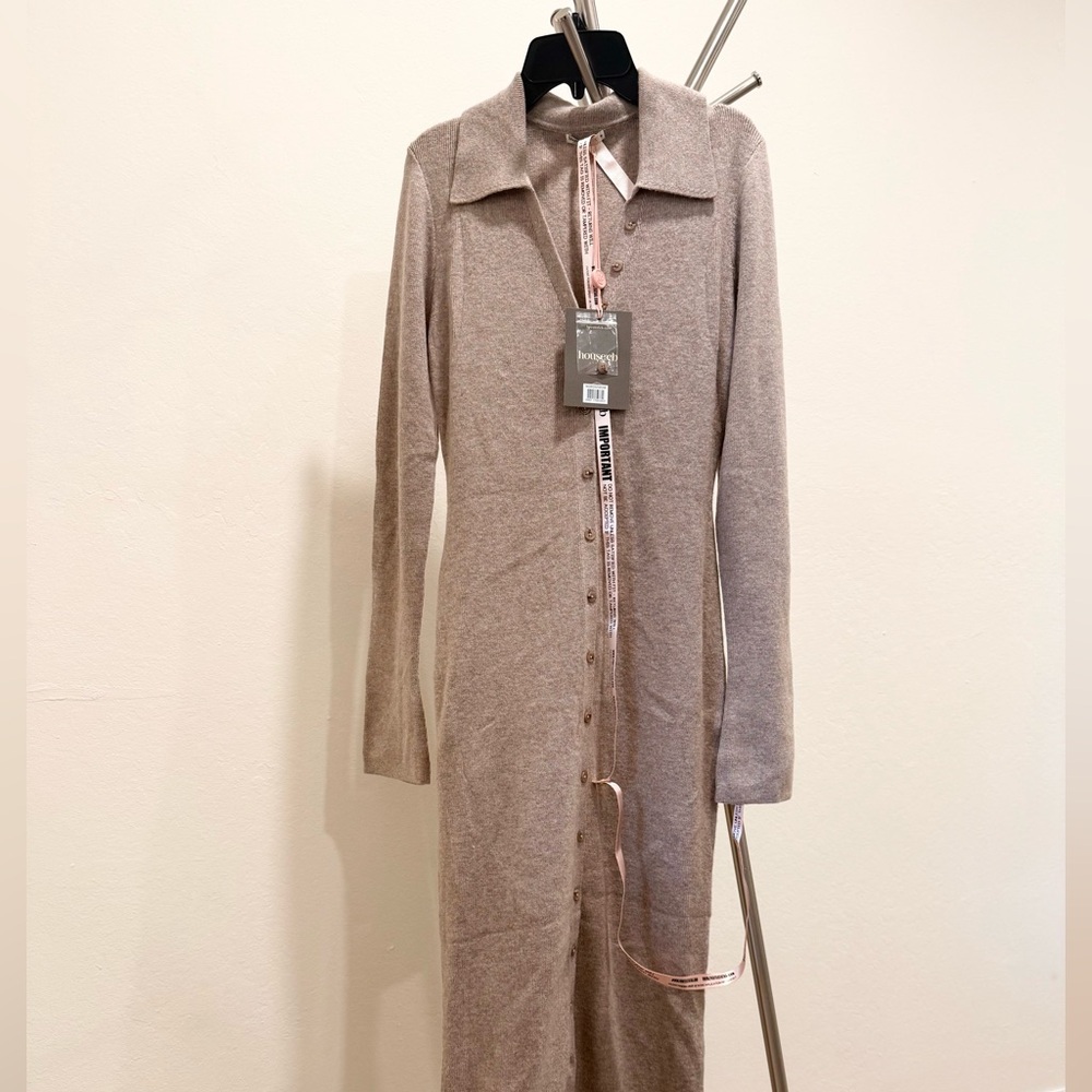 House of CB Long Sleeve Tan Dress